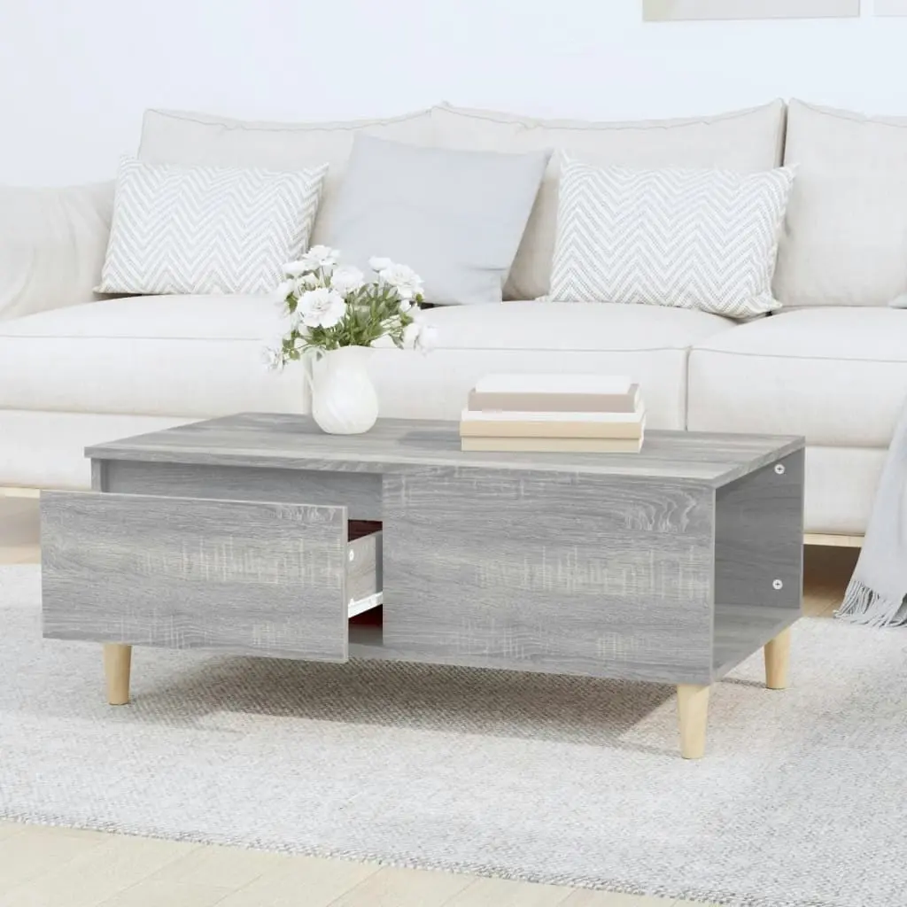 Coffee Table Grey Sonoma 90x50x36.5 cm Engineered Wood 821114