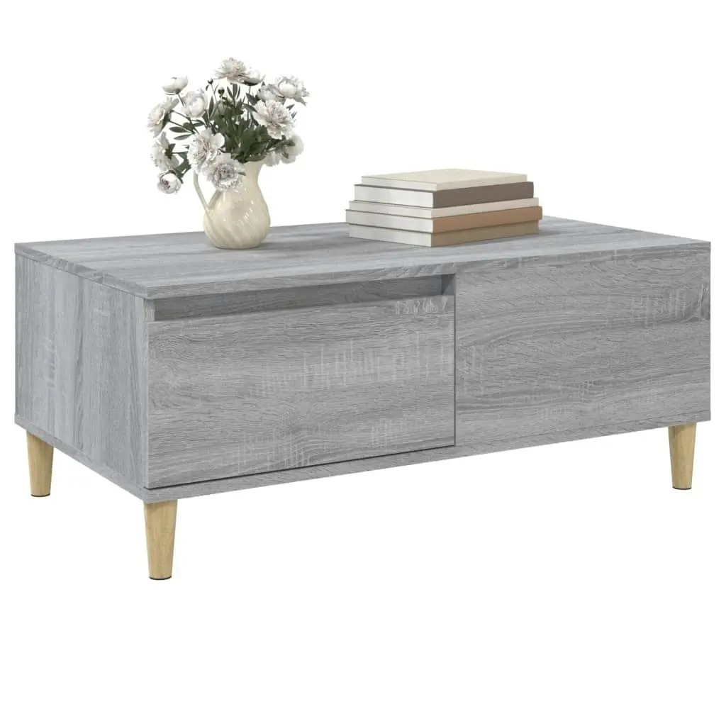 Coffee Table Grey Sonoma 90x50x36.5 cm Engineered Wood 821114