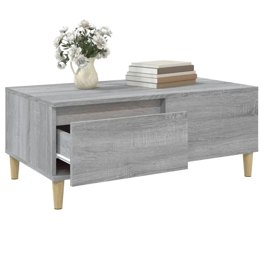 Coffee Table Grey Sonoma 90x50x36.5 cm Engineered Wood 821114