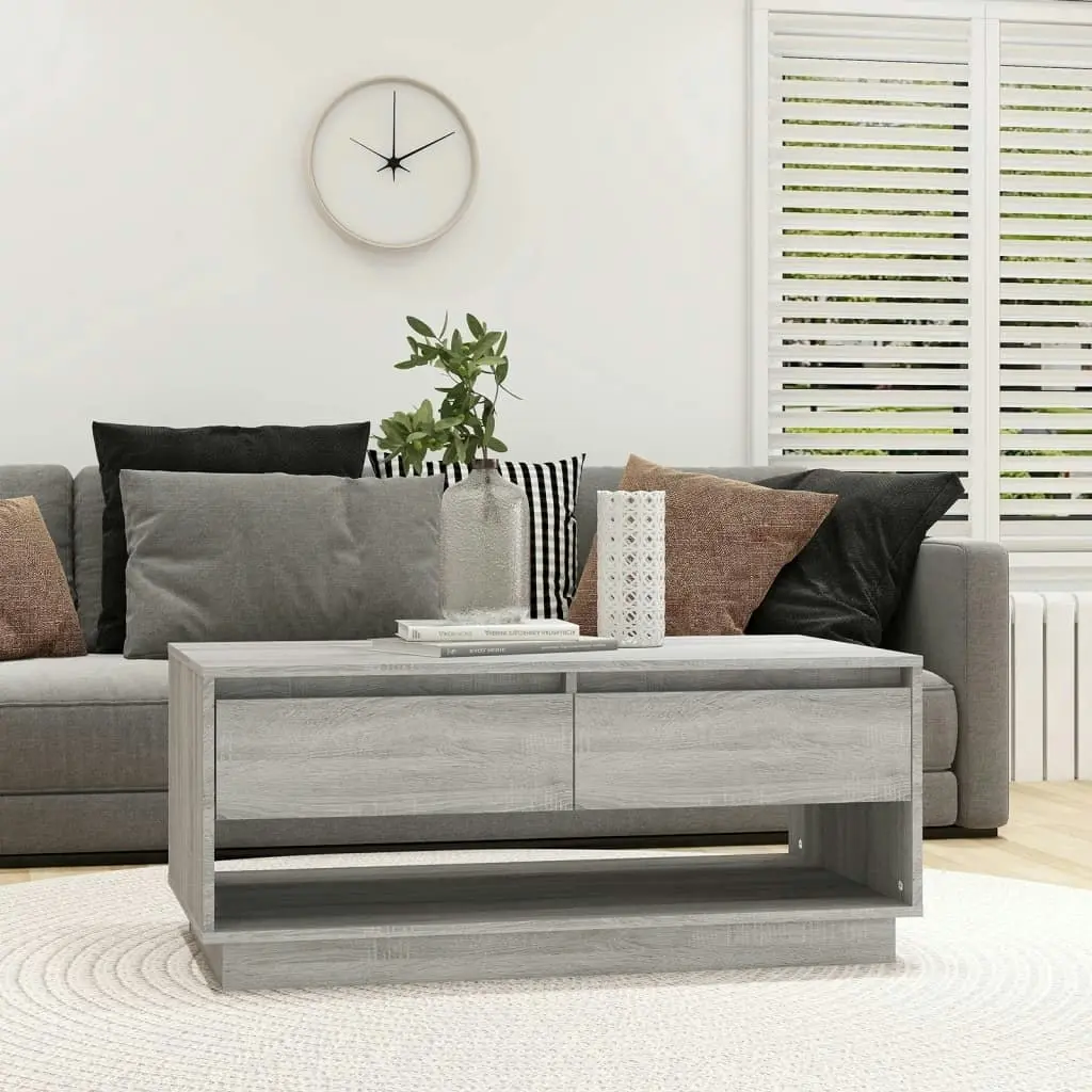 Coffee Table Grey Sonoma 102.5x55x44 cm Engineered Wood 812979