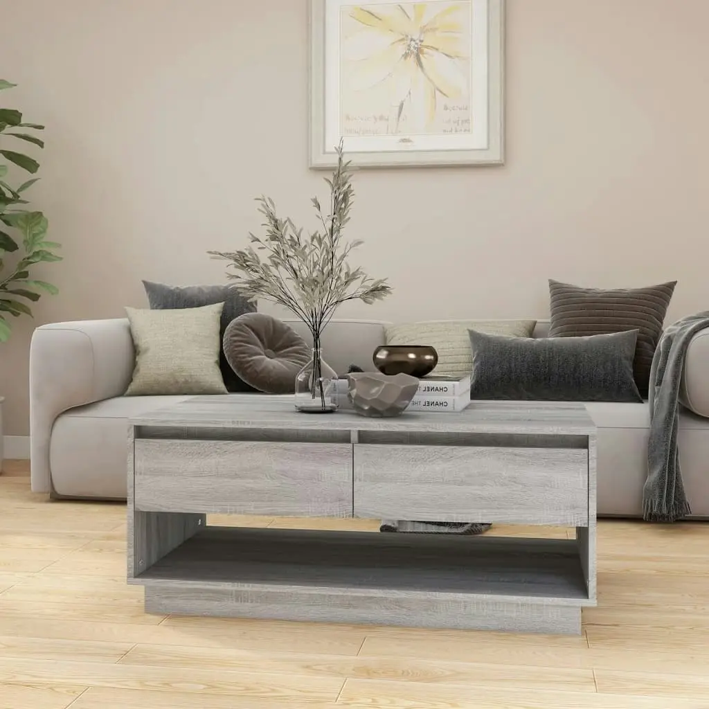 Coffee Table Grey Sonoma 102.5x55x44 cm Engineered Wood 812979