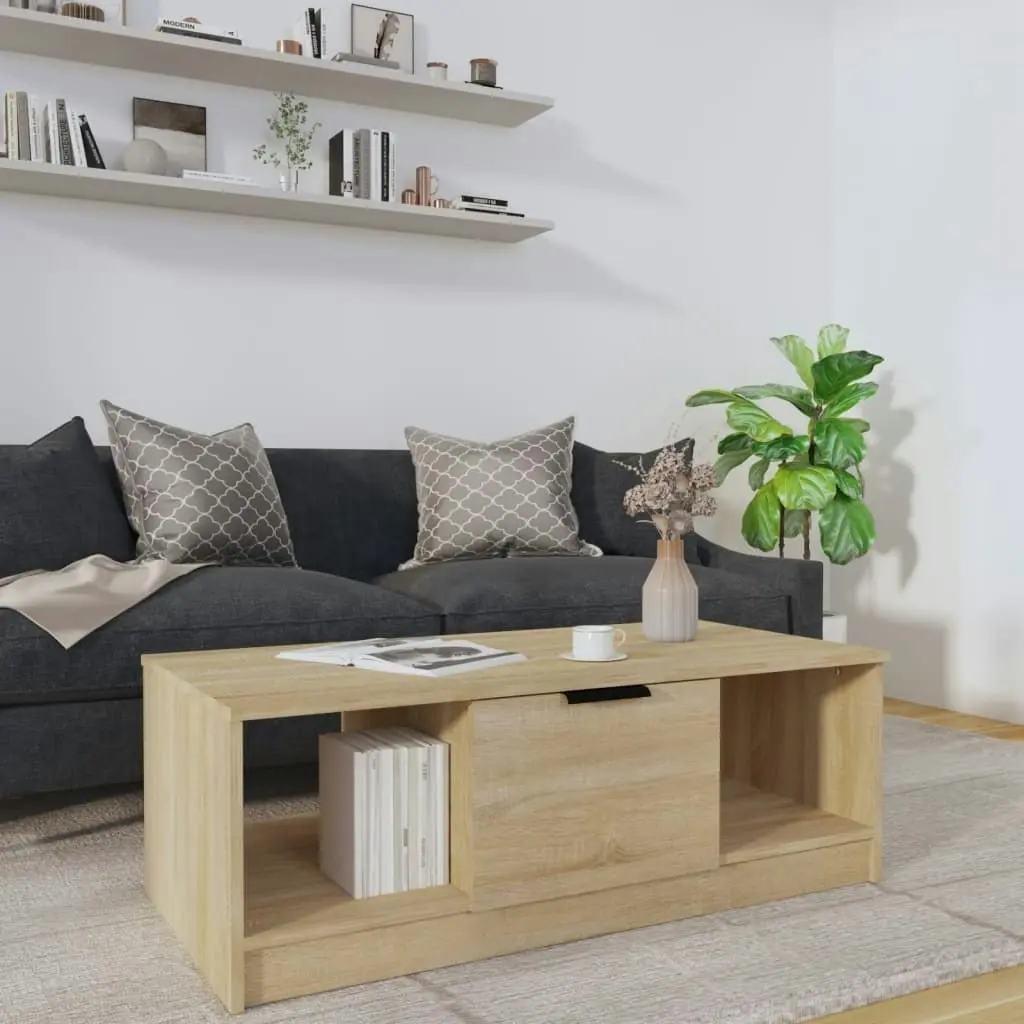 Coffee Table Sonoma Oak 102x50x36 cm Engineered Wood 811352