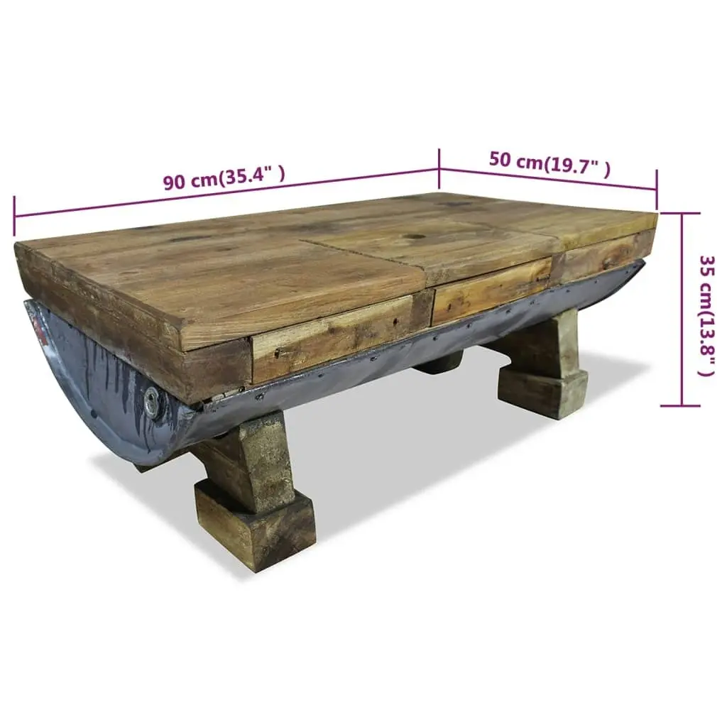 Coffee Table Solid Reclaimed Wood 90x50x35 cm 244500