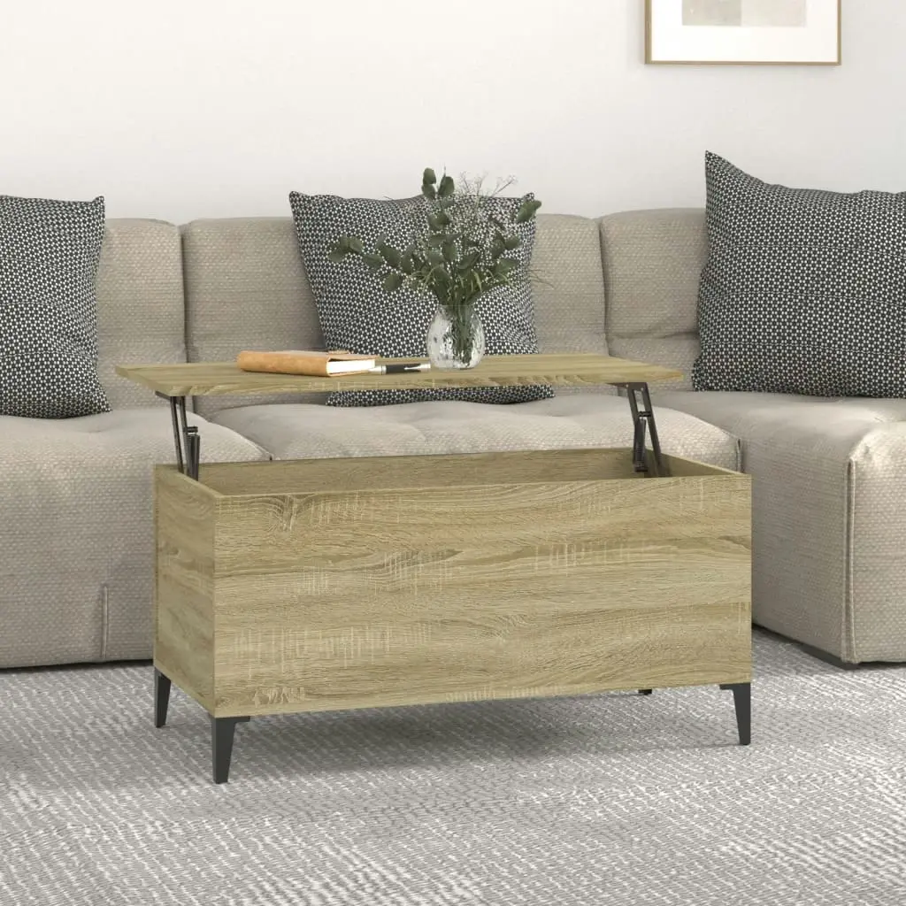 Coffee Table Sonoma Oak 90x44.5x45 cm Engineered Wood 819591