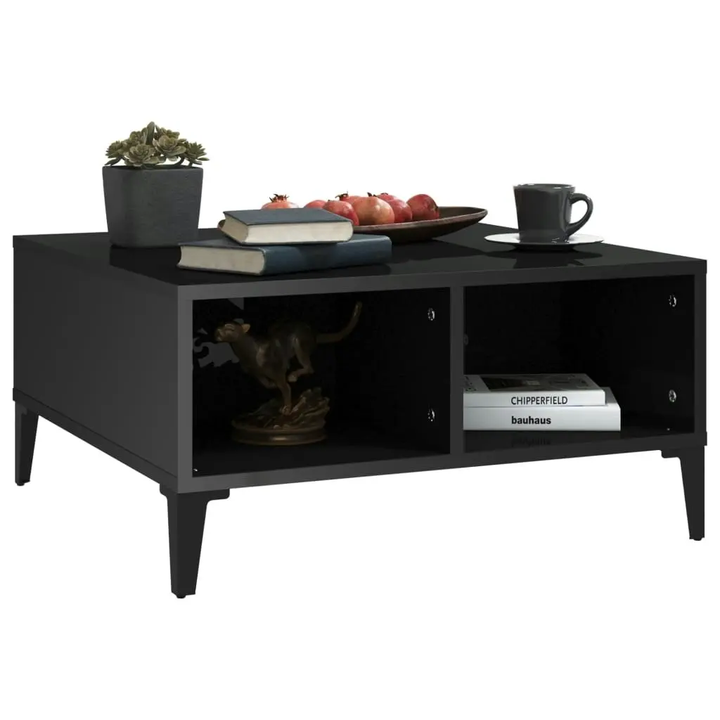 Coffee Table High Gloss Black 60x60x30 cm Engineered Wood 805993