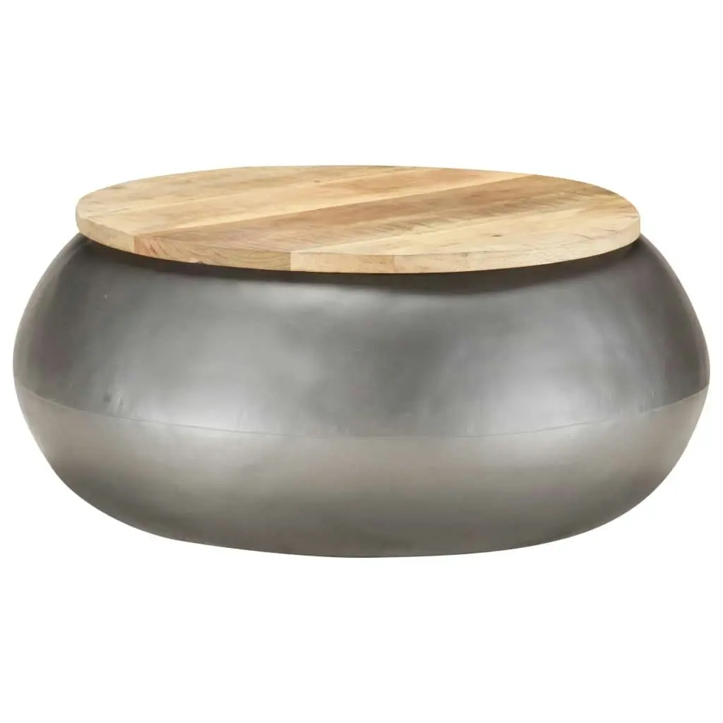 Coffee Table Grey 68x68x30 cm Solid Mango Wood 323531