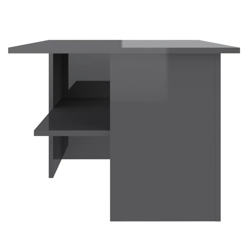 Coffee Table High Gloss Grey 90x60x46.5 cm Engineered Wood 806857