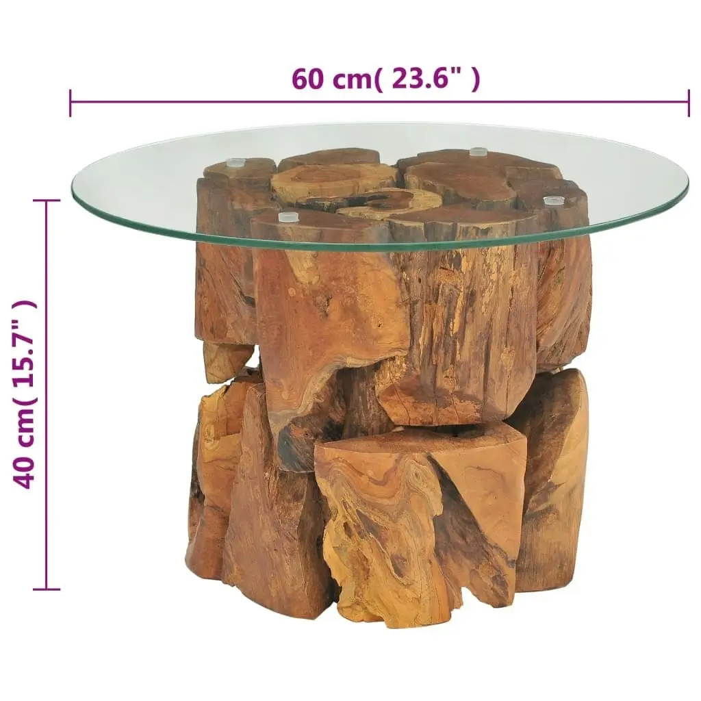 Coffee Table Solid Teak Driftwood 60 cm 243474