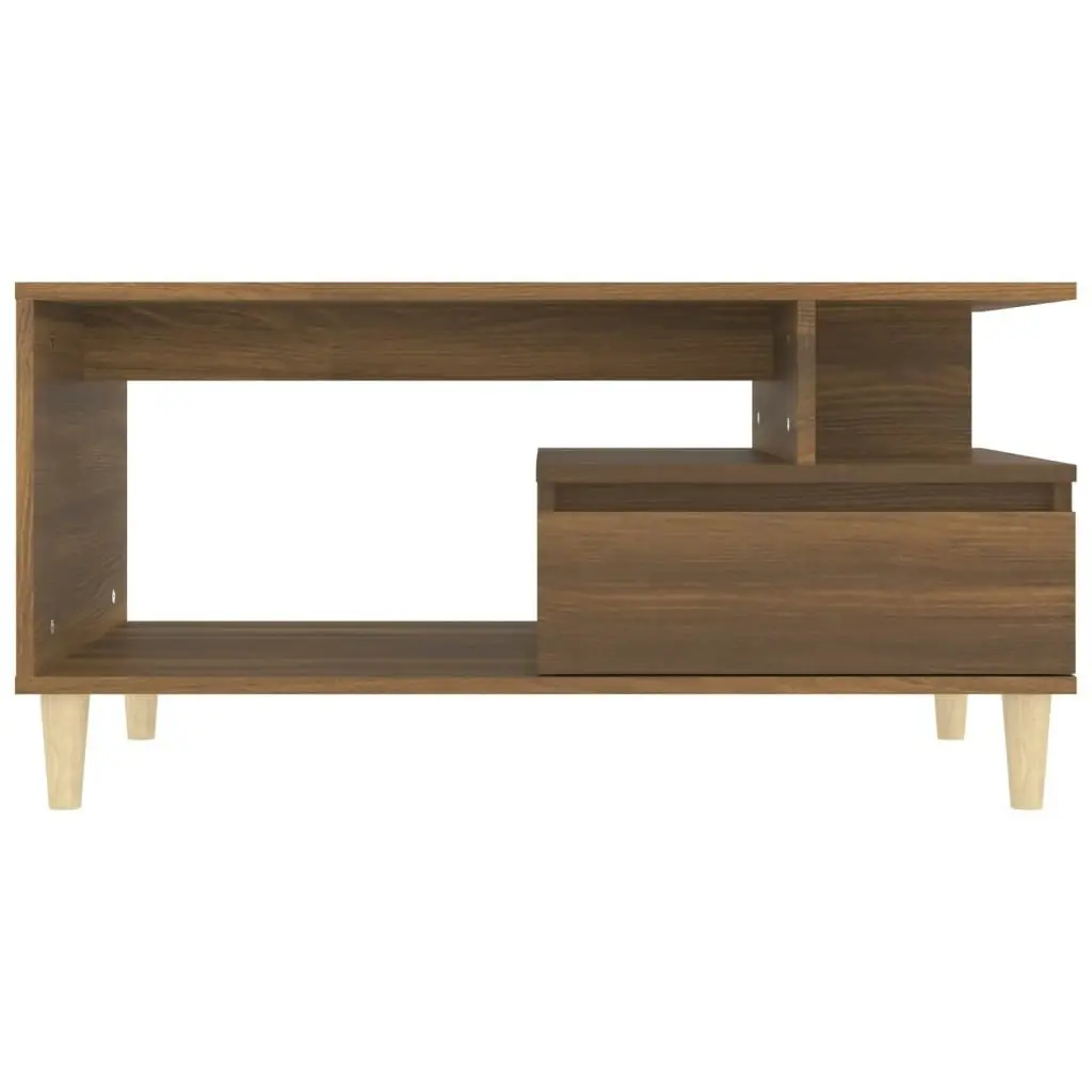 Coffee Table Brown Oak 90x49x45 cm Engineered Wood 819619