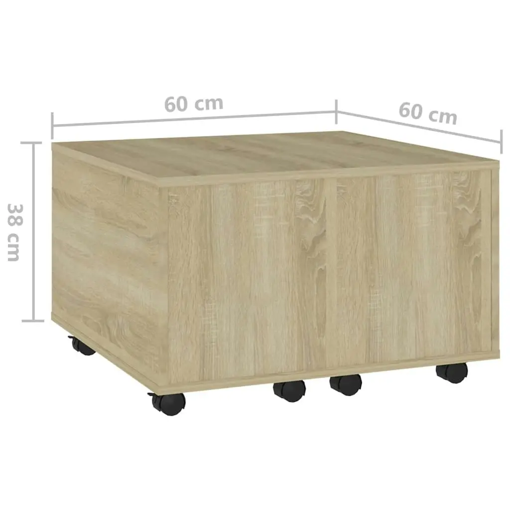 Coffee Table Sonoma Oak 60x60x38 cm Engineered Wood 806861