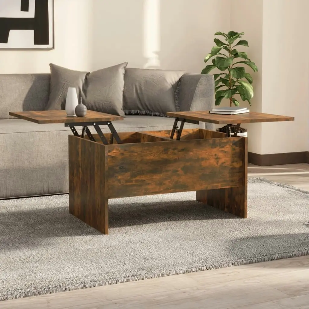 Coffee Table Smoked Oak 80x50x42.5 cm Engineered Wood 819293