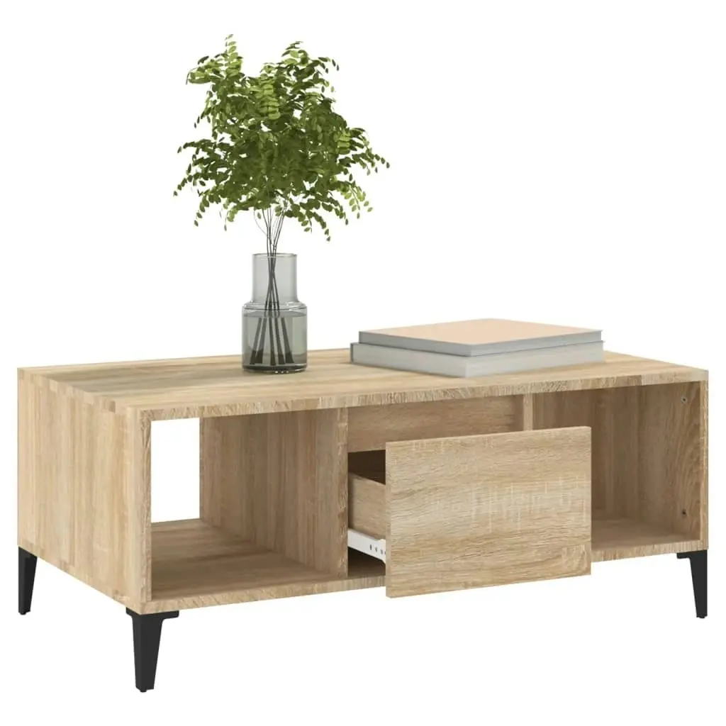 Coffee Table Sonoma Oak 90x50x36.5 cm Engineered Wood 821071