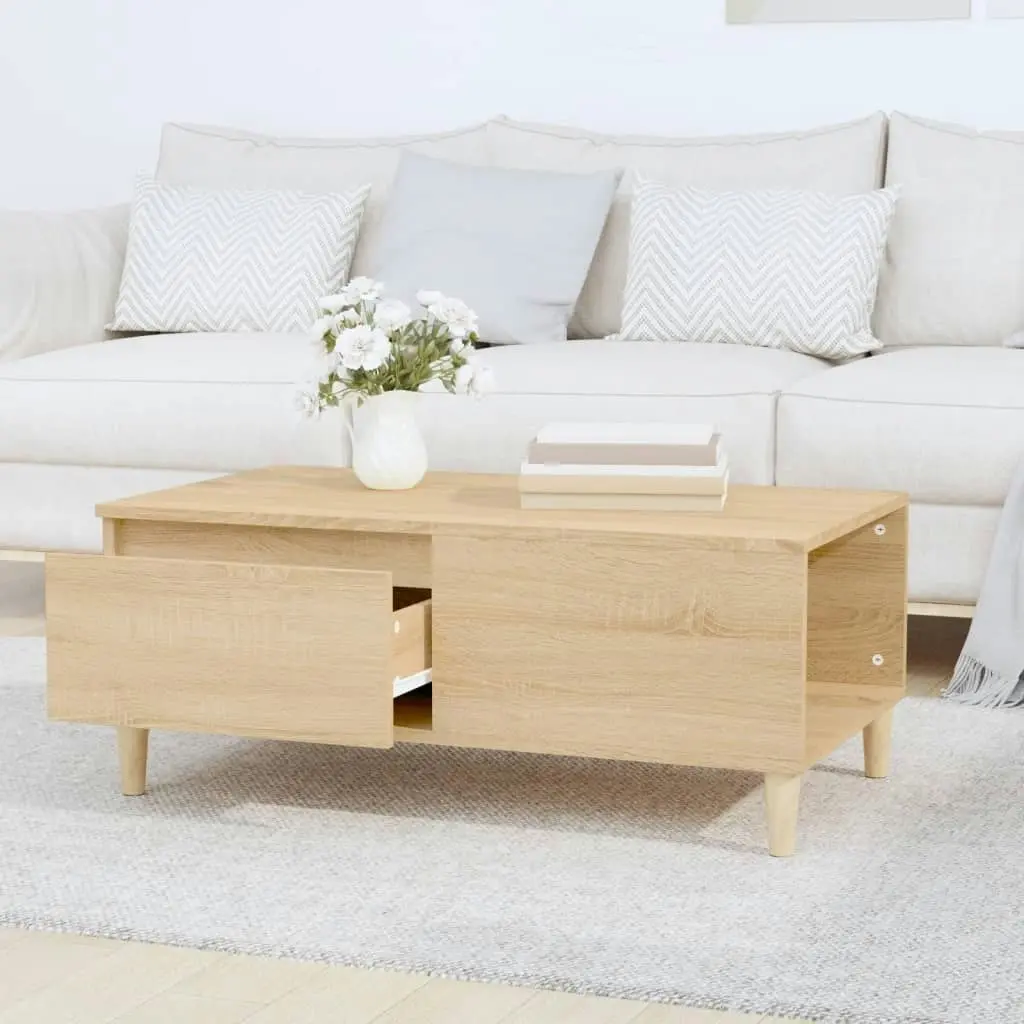 Coffee Table Sonoma Oak 90x50x36.5 cm Engineered Wood 821111