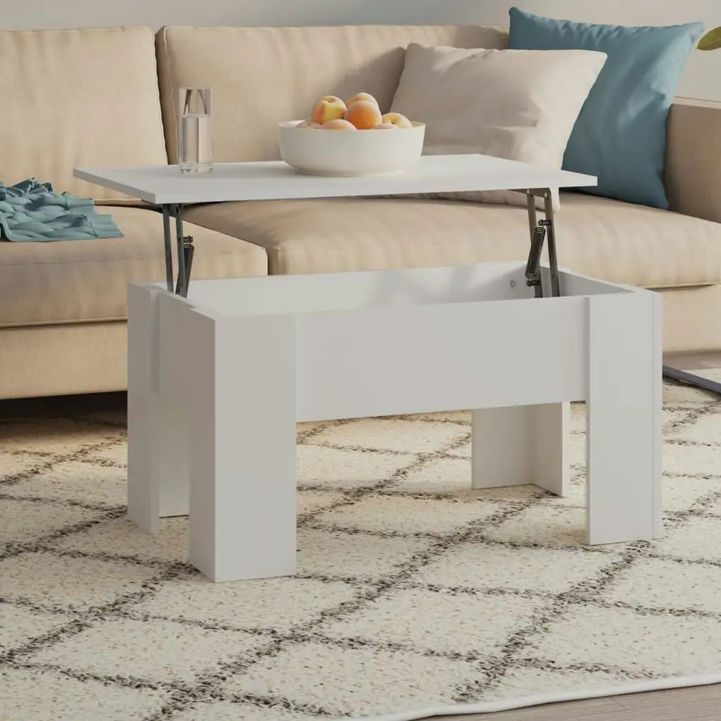 Coffee Table White 79x49x41 cm Engineered Wood 809692