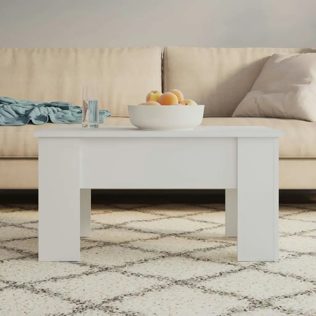 Coffee Table White 79x49x41 cm Engineered Wood 809692