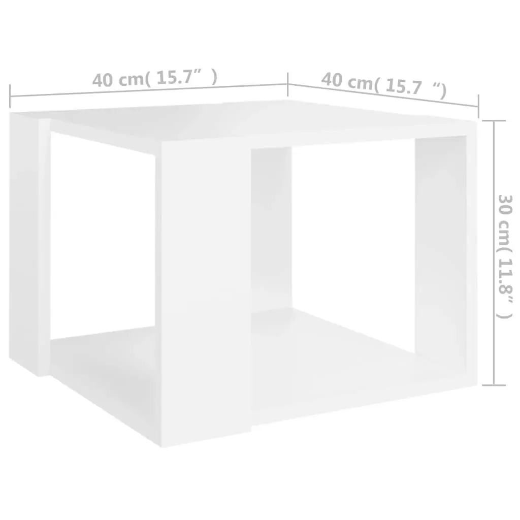 Coffee Table White 40x40x30 cm Engineered Wood 806310