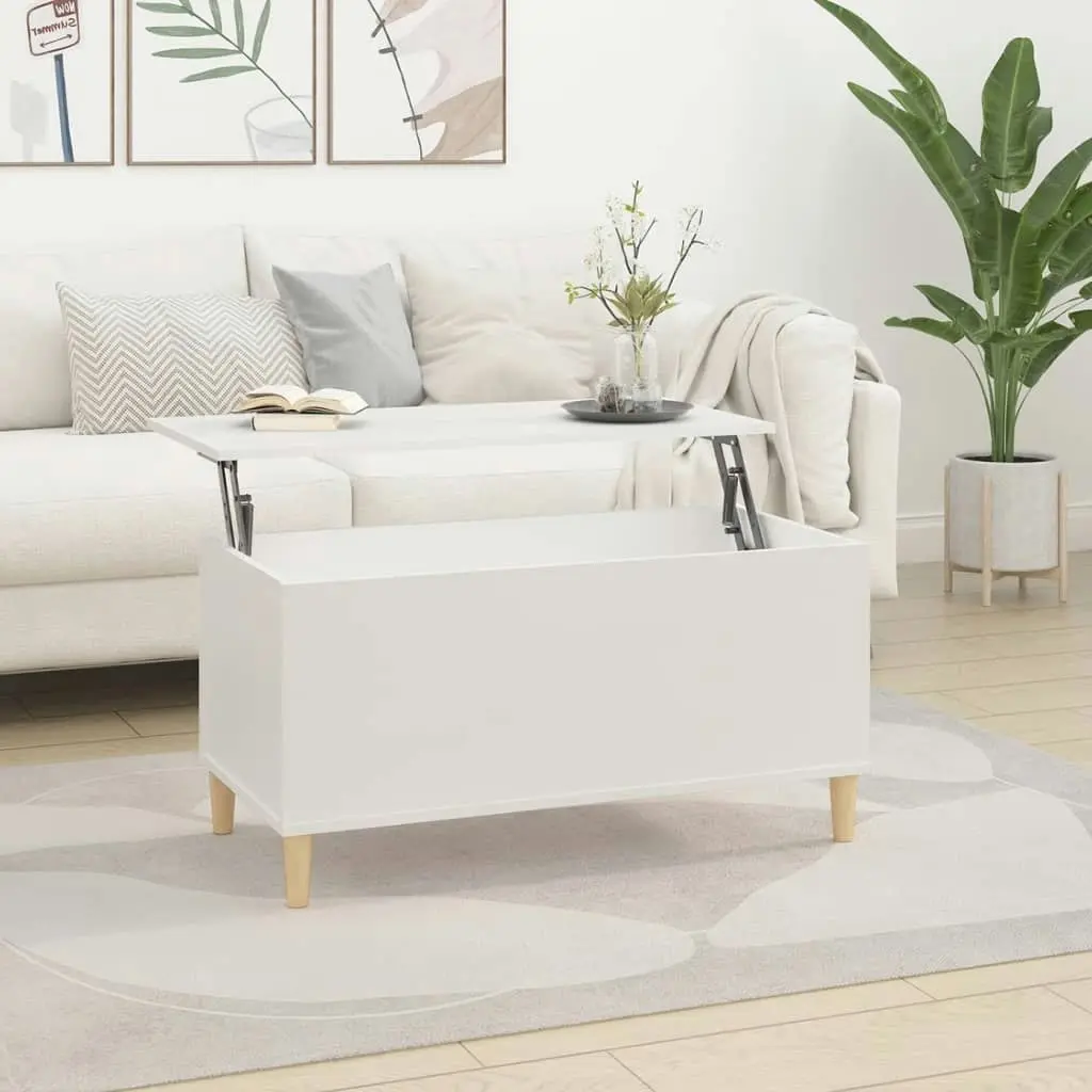 Coffee Table White 90x44.5x45 cm Engineered Wood 819580