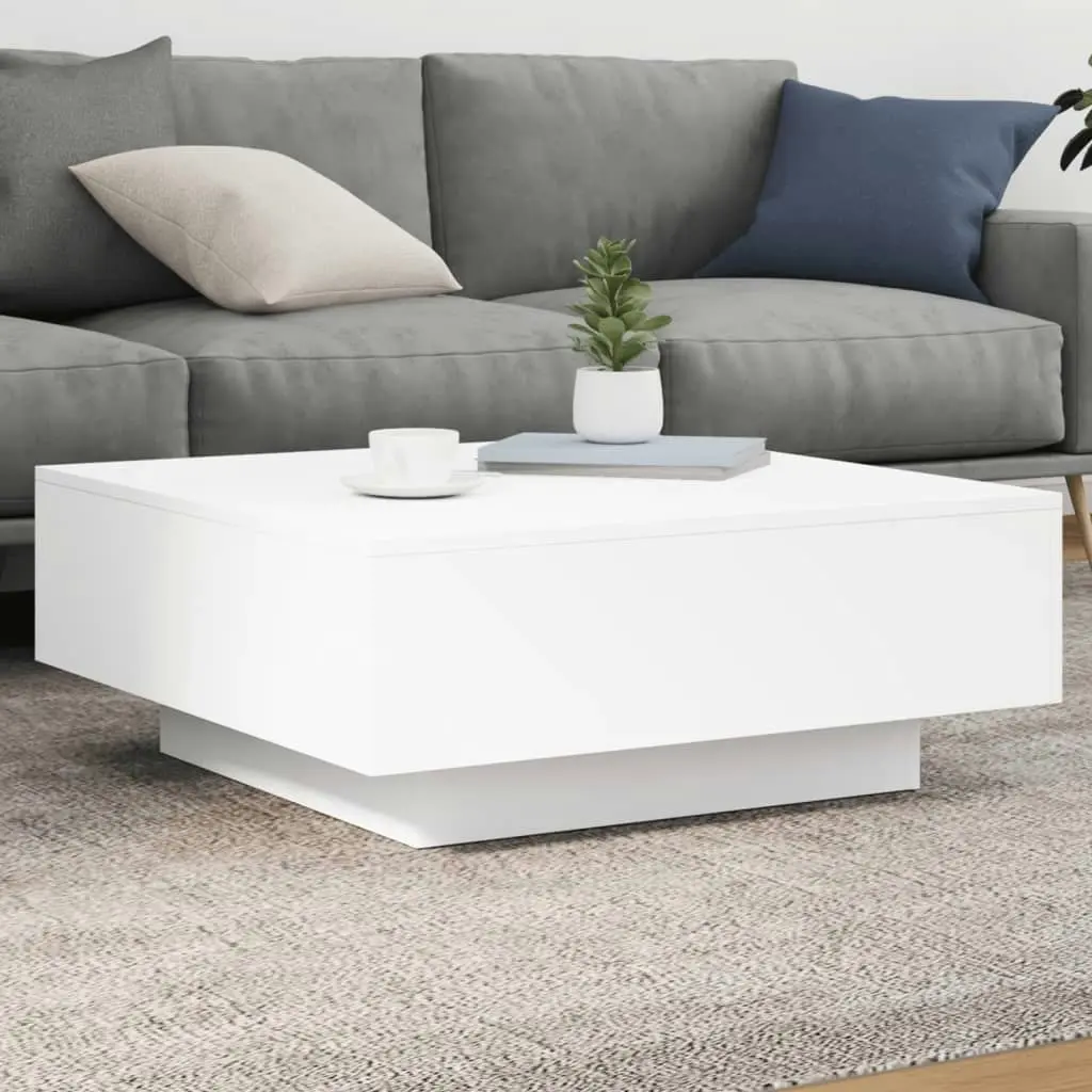 Coffee Table White 80x80x31 cm Engineered Wood 836581