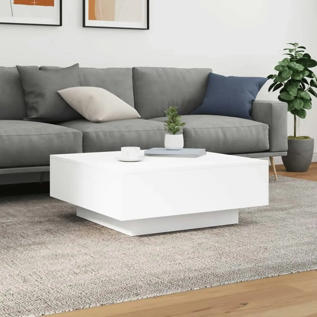 Coffee Table White 80x80x31 cm Engineered Wood 836581