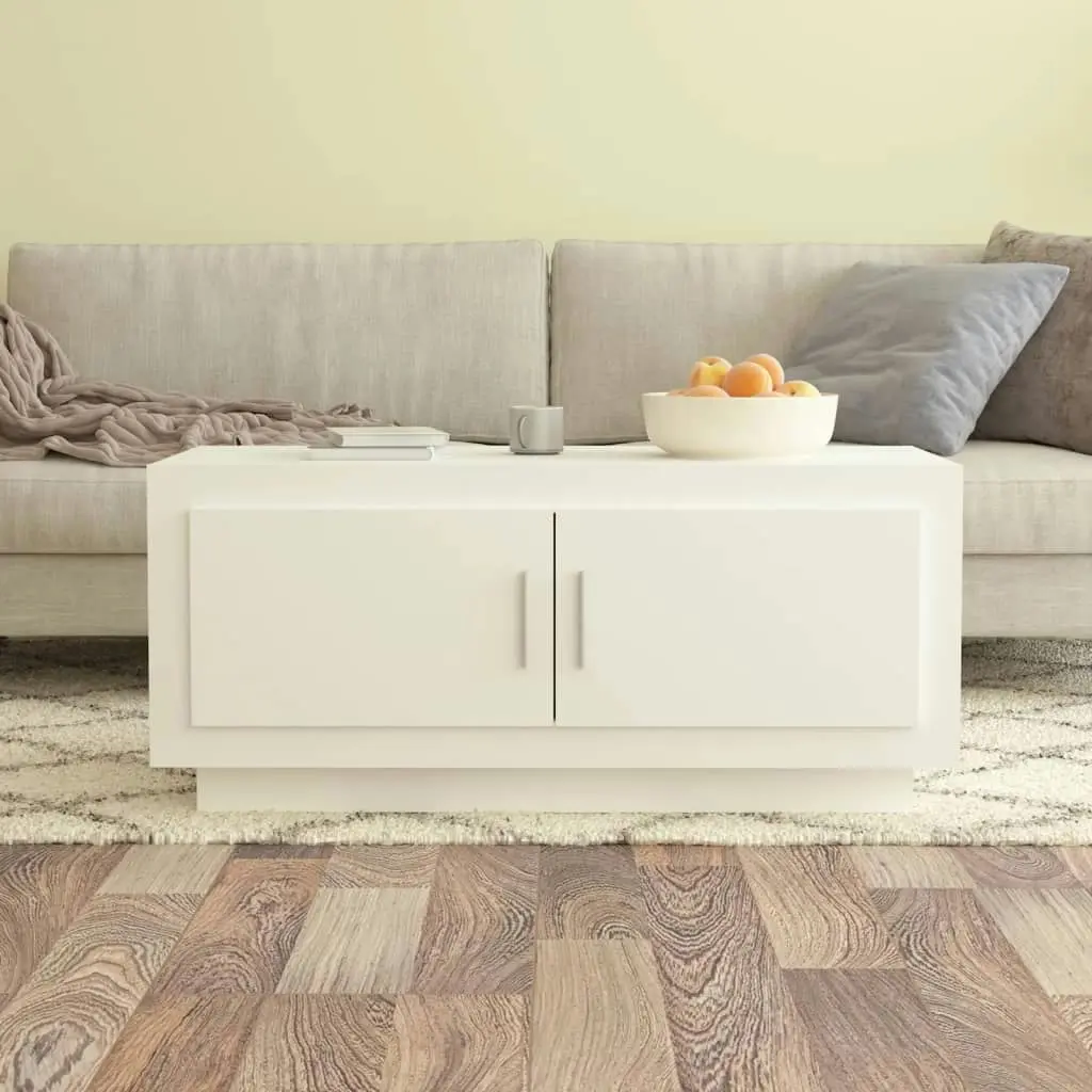 Coffee Table White 102x50x45 cm Engineered Wood 811808