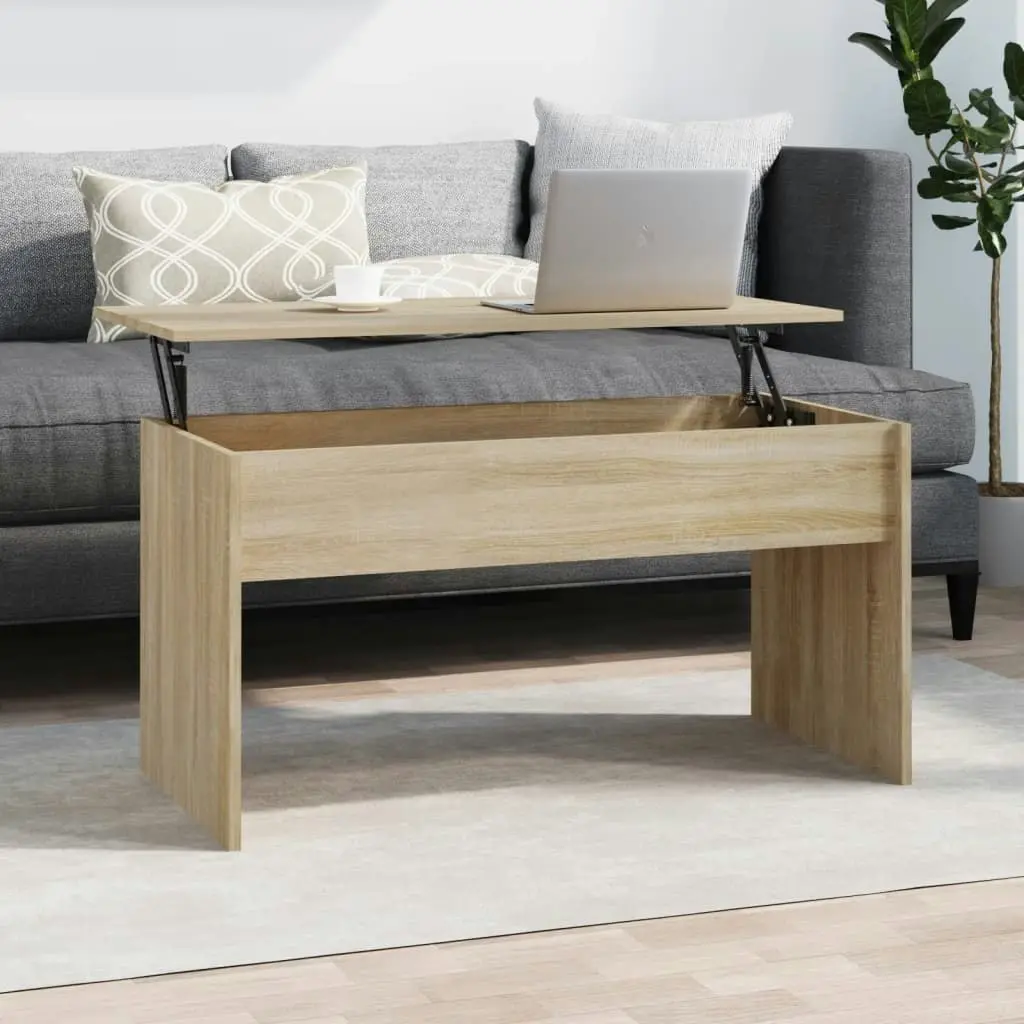 Coffee Table Sonoma Oak 102x50.5x52.5 cm Engineered Wood 809632