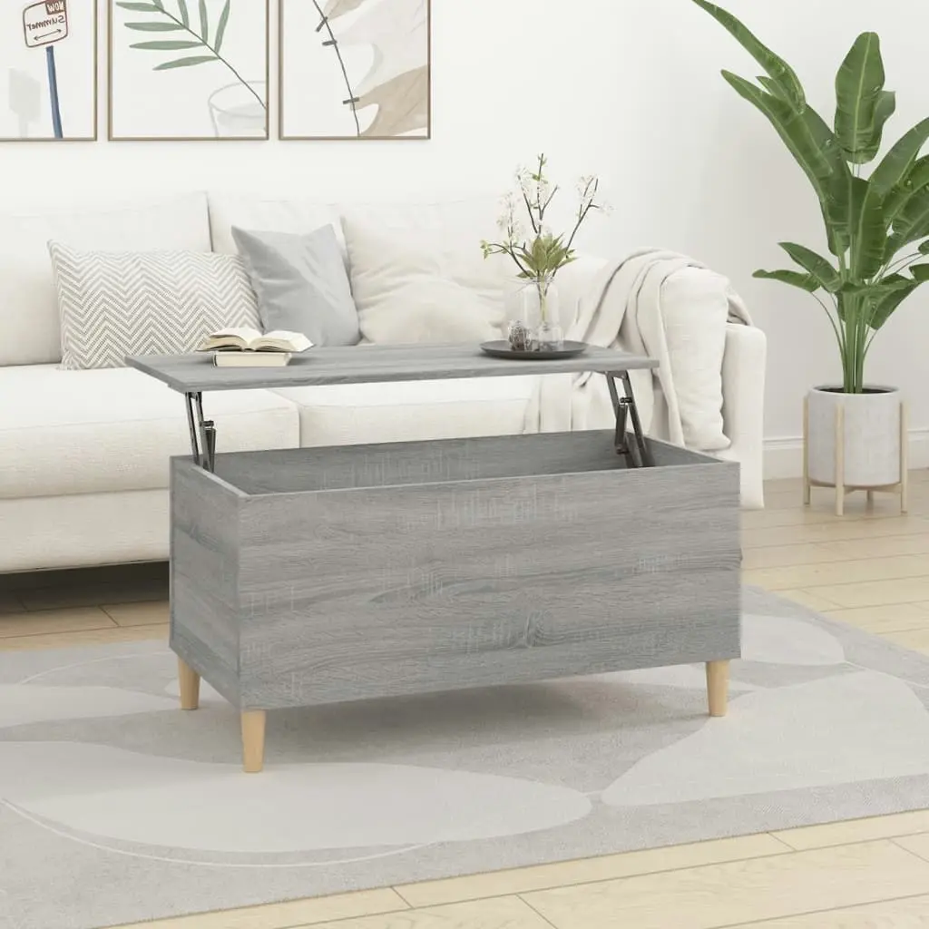 Coffee Table Grey Sonoma 90x44.5x45 cm Engineered Wood 819586