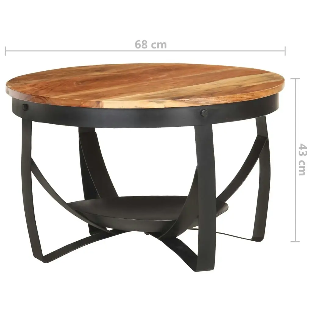 Coffee Table Ø68x43 cm Solid Acacia Wood 320795