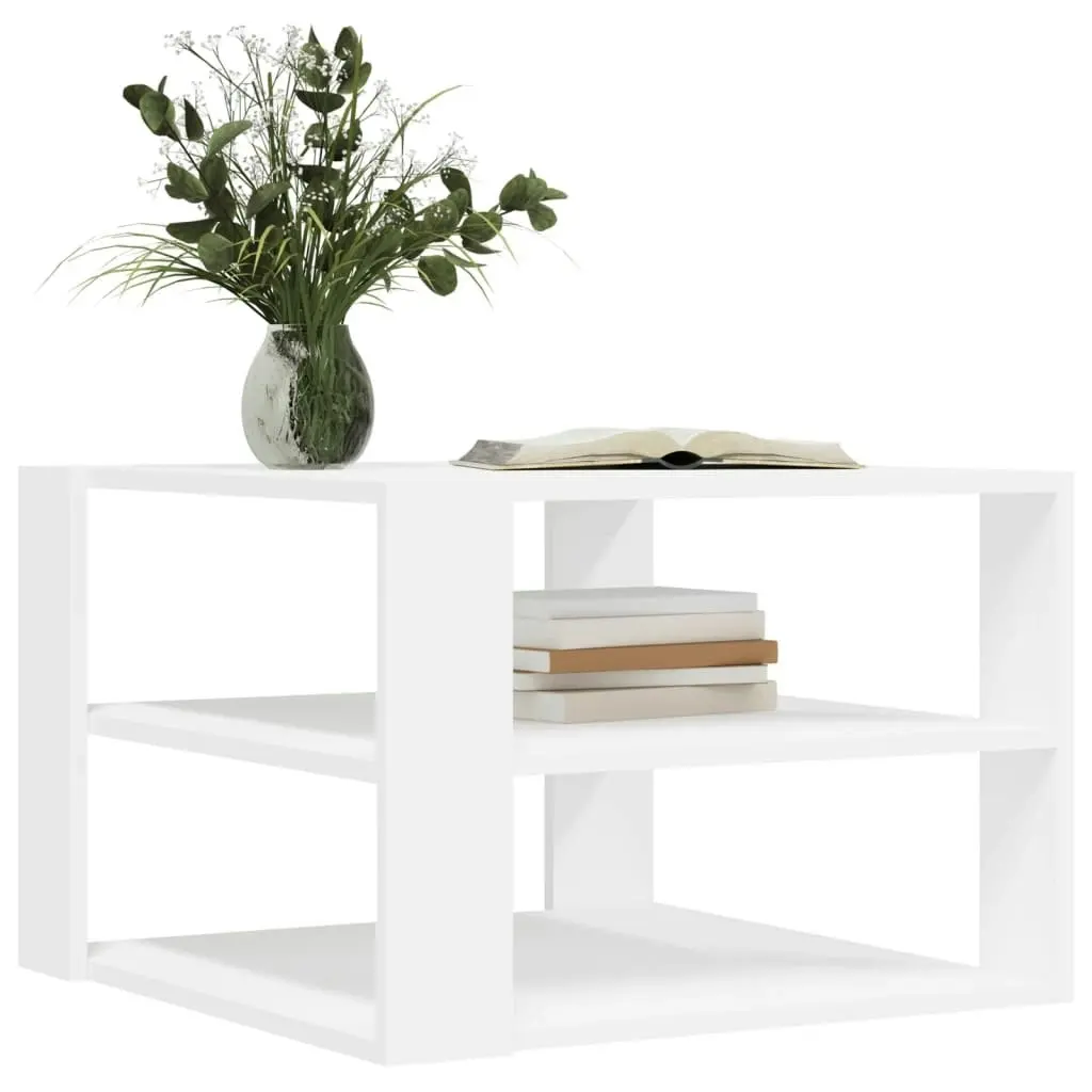 Coffee Table White 59.5x59.5x40 cm Engineered Wood 834245