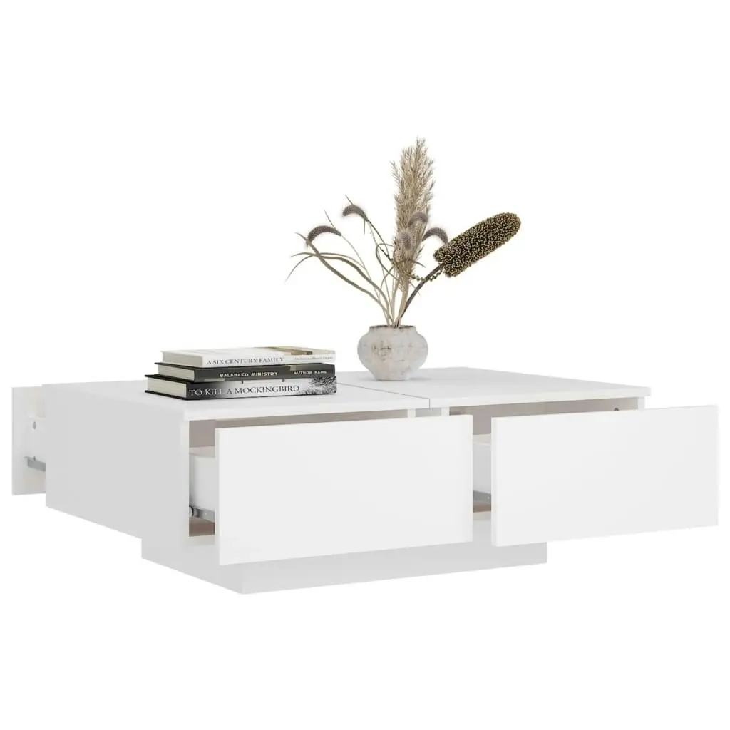 Coffee Table White 90x60x31 cm Engineered Wood 804175