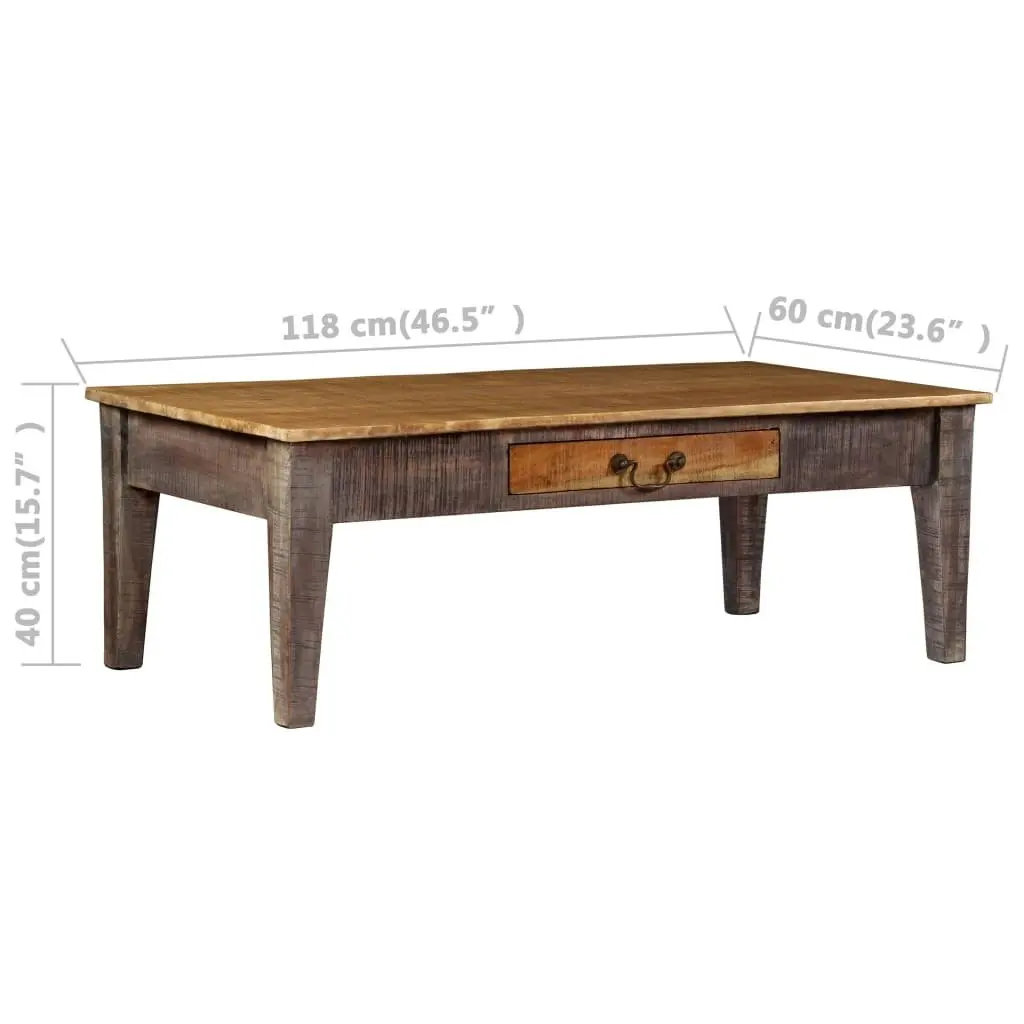 Coffee Table Solid Wood Vintage 118x60x40 cm 244968