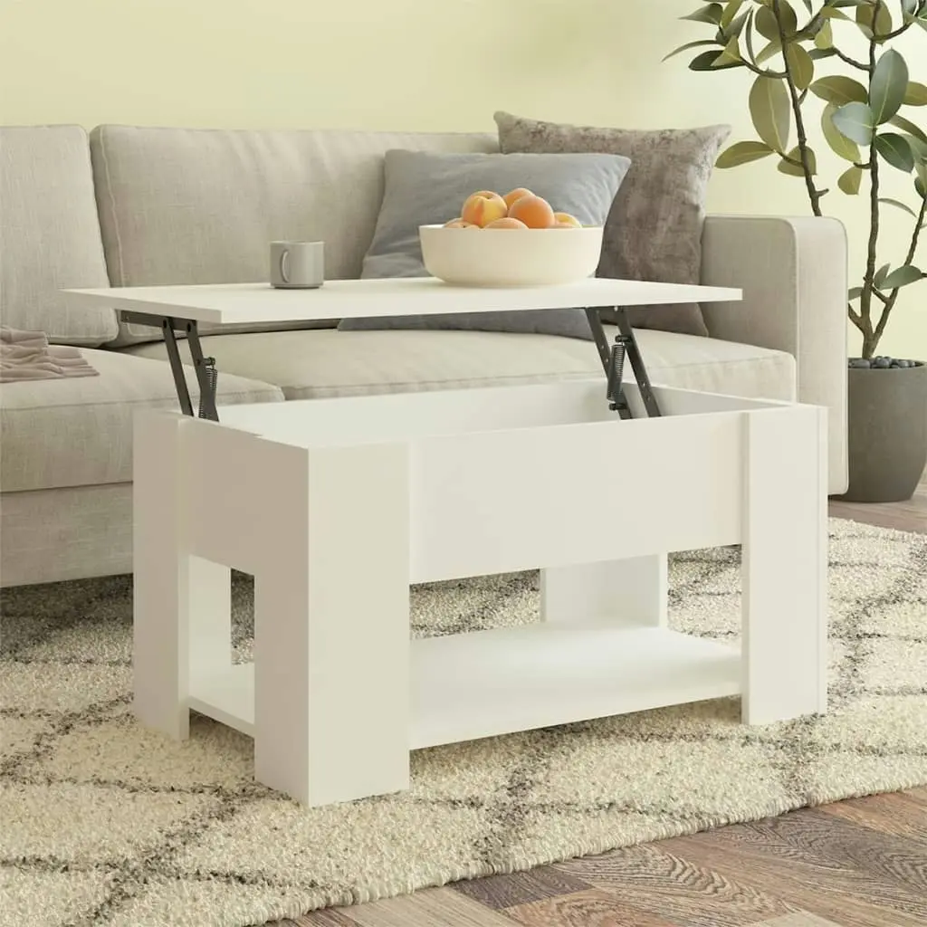 Coffee Table White 79x49x41 cm Engineered Wood 809710