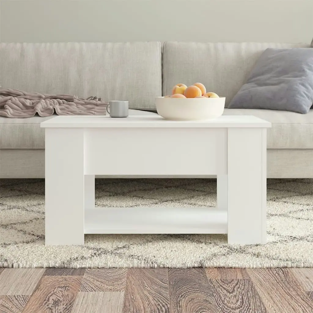 Coffee Table White 79x49x41 cm Engineered Wood 809710