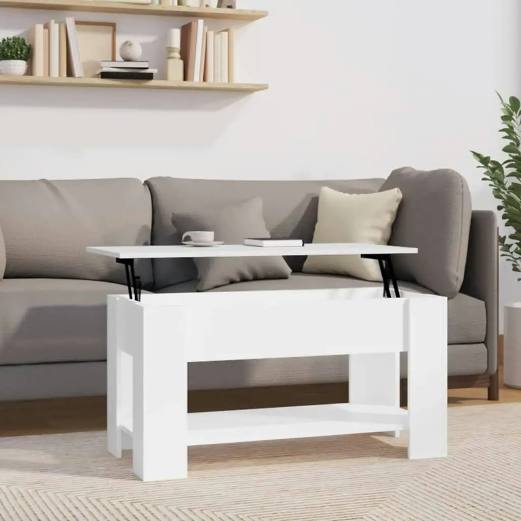 Coffee Table High Gloss White 101x49x52 cm Engineered Wood 809707