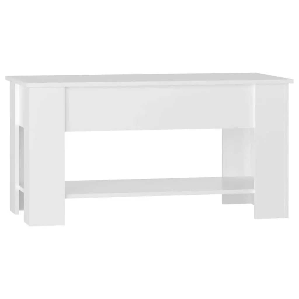 Coffee Table High Gloss White 101x49x52 cm Engineered Wood 809707