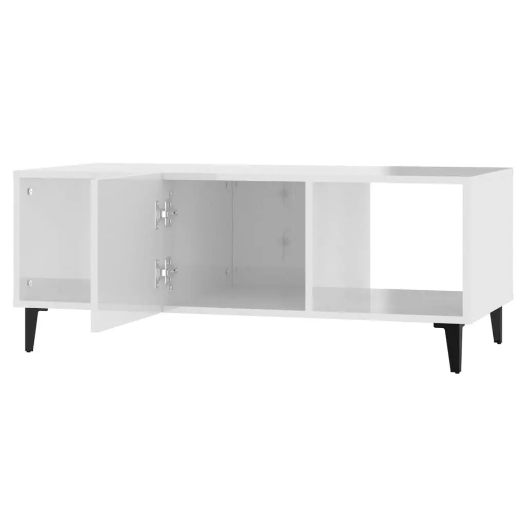 Coffee Table High Gloss White 102x50x40 cm Engineered Wood 812705