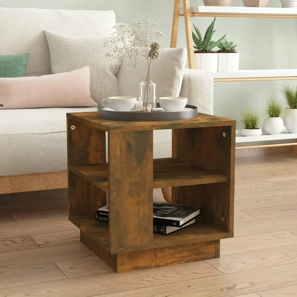 Coffee Table Smoked Oak 40x40x43 cm Engineered Wood 813089