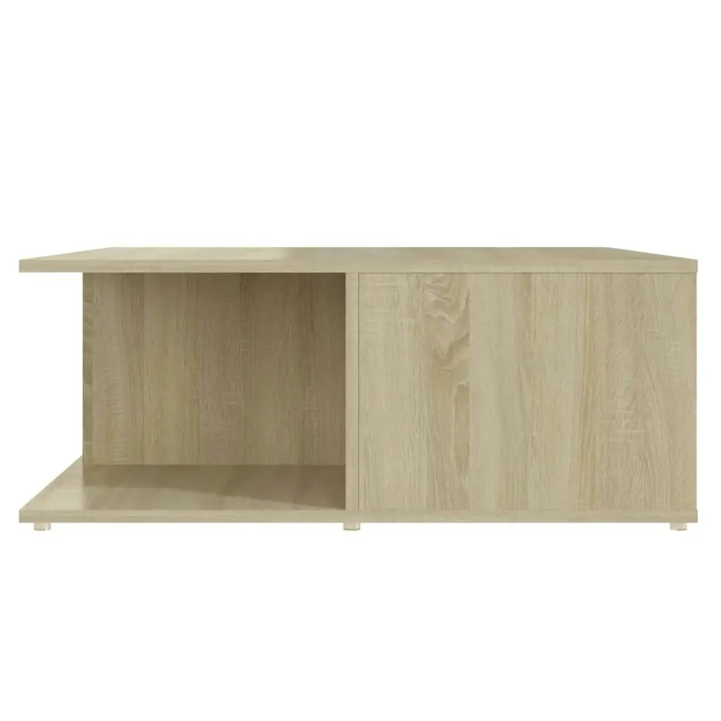 Coffee Table White and Sonoma Oak 80x80x31 cm Engineered Wood 806881