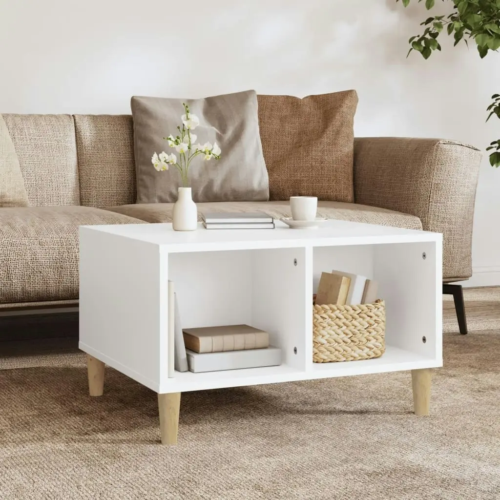 Coffee Table White 60x50x36.5 cm Engineered Wood 821028