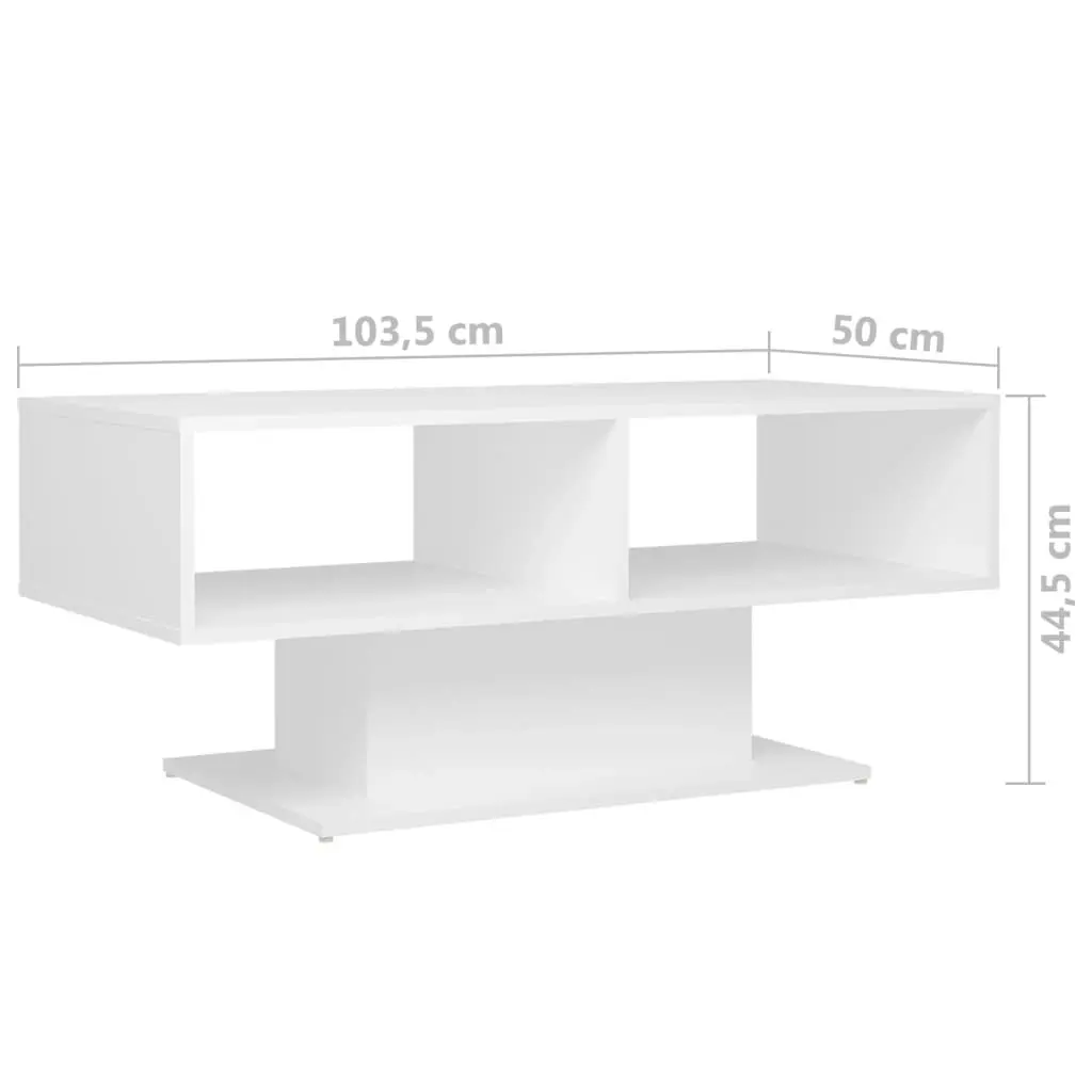 Coffee Table White 103.5x50x44.5 cm Engineered Wood 806822