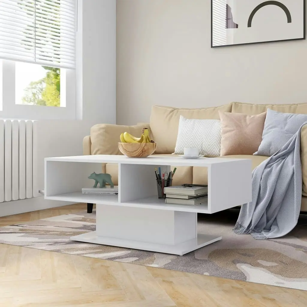 Coffee Table White 103.5x50x44.5 cm Engineered Wood 806822