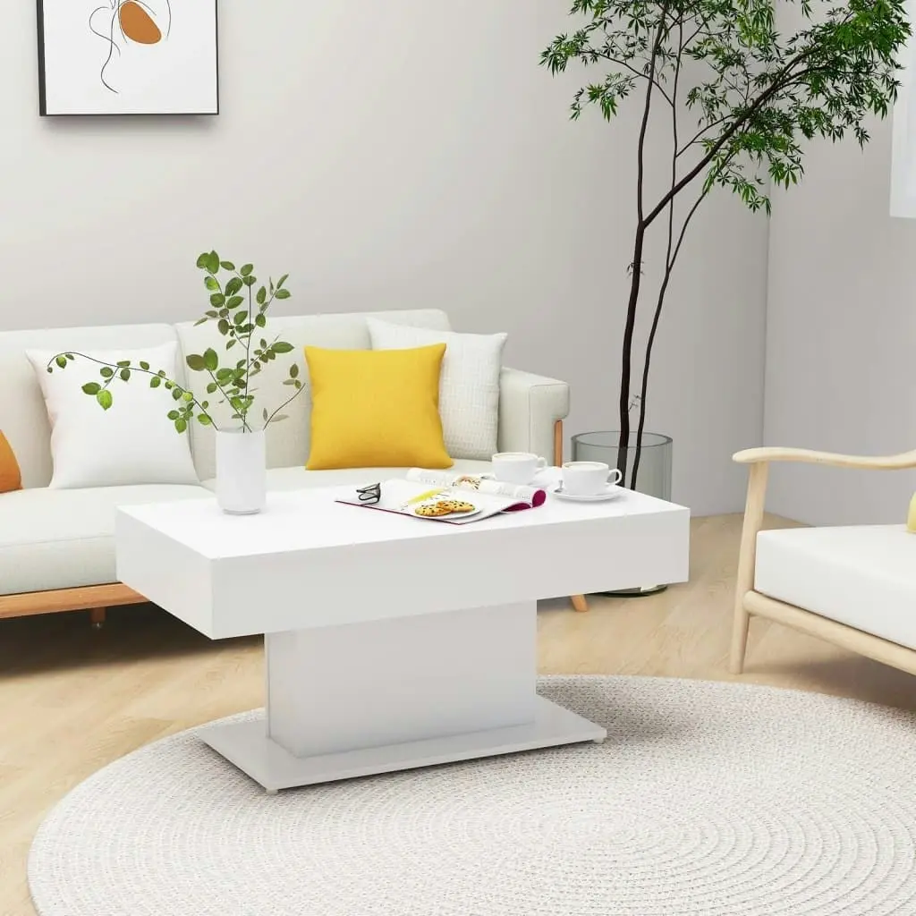 Coffee Table White 96x50x45 cm Engineered Wood 806831