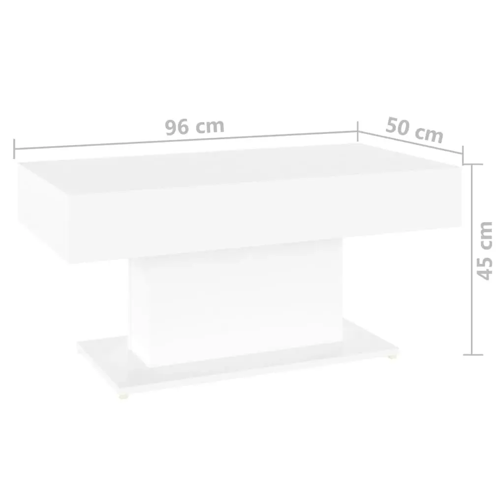 Coffee Table White 96x50x45 cm Engineered Wood 806831