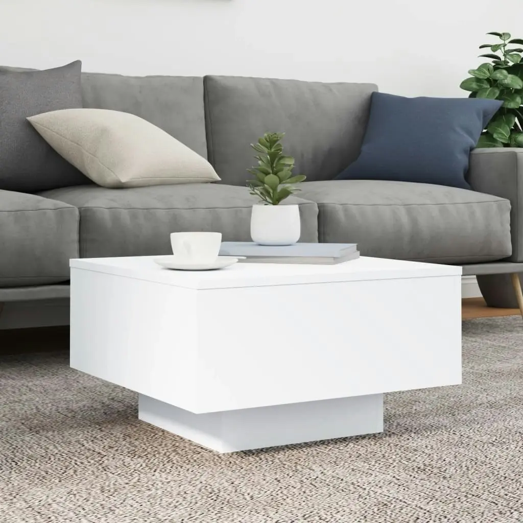 Coffee Table White 55x55x31 cm Engineered Wood 836567