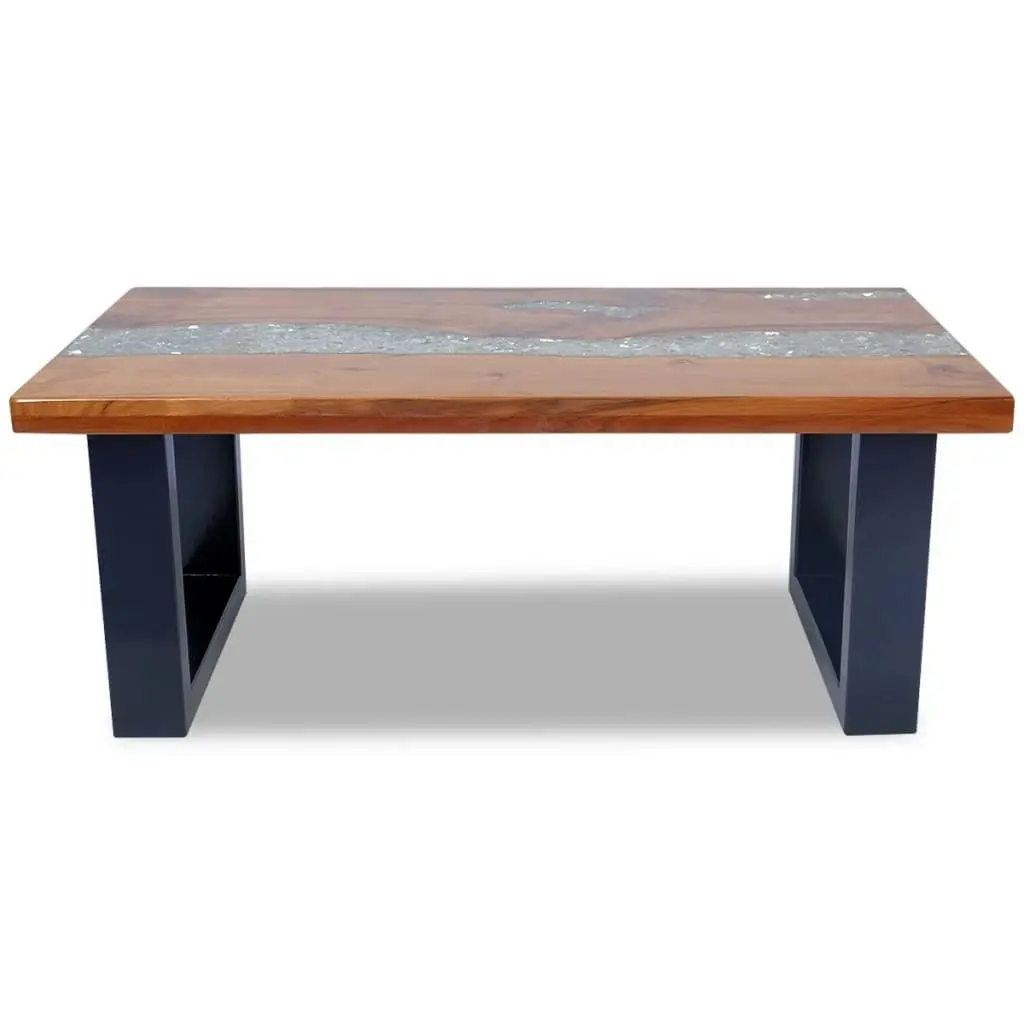 Coffee Table Teak Resin 100x50 cm 243467