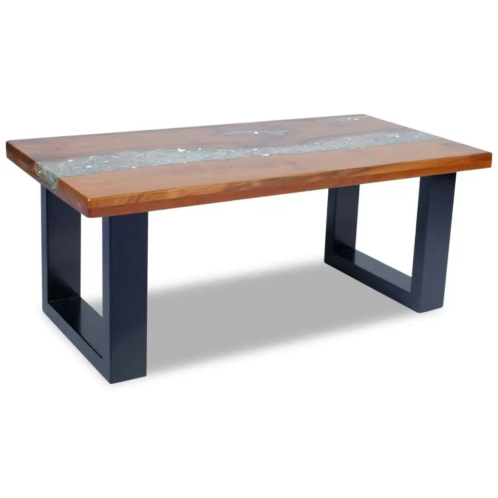 Coffee Table Teak Resin 100x50 cm 243467