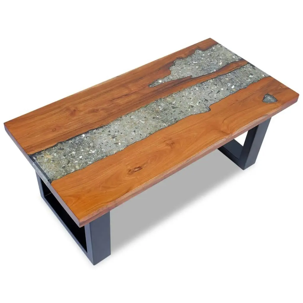 Coffee Table Teak Resin 100x50 cm 243467