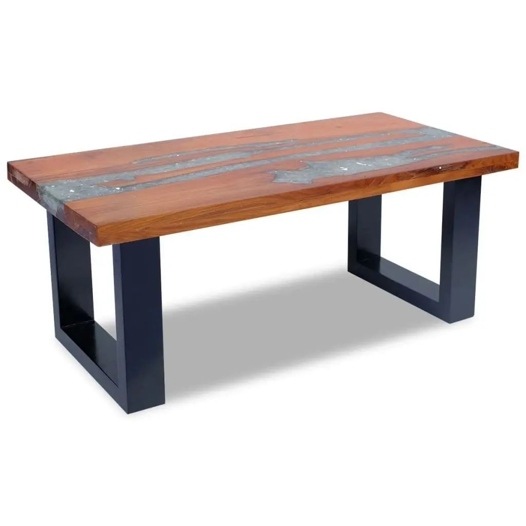 Coffee Table Teak Resin 100x50 cm 243467