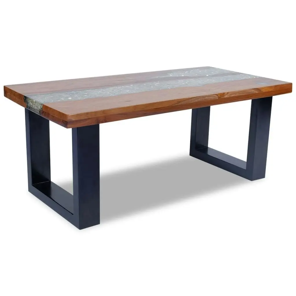 Coffee Table Teak Resin 100x50 cm 243467