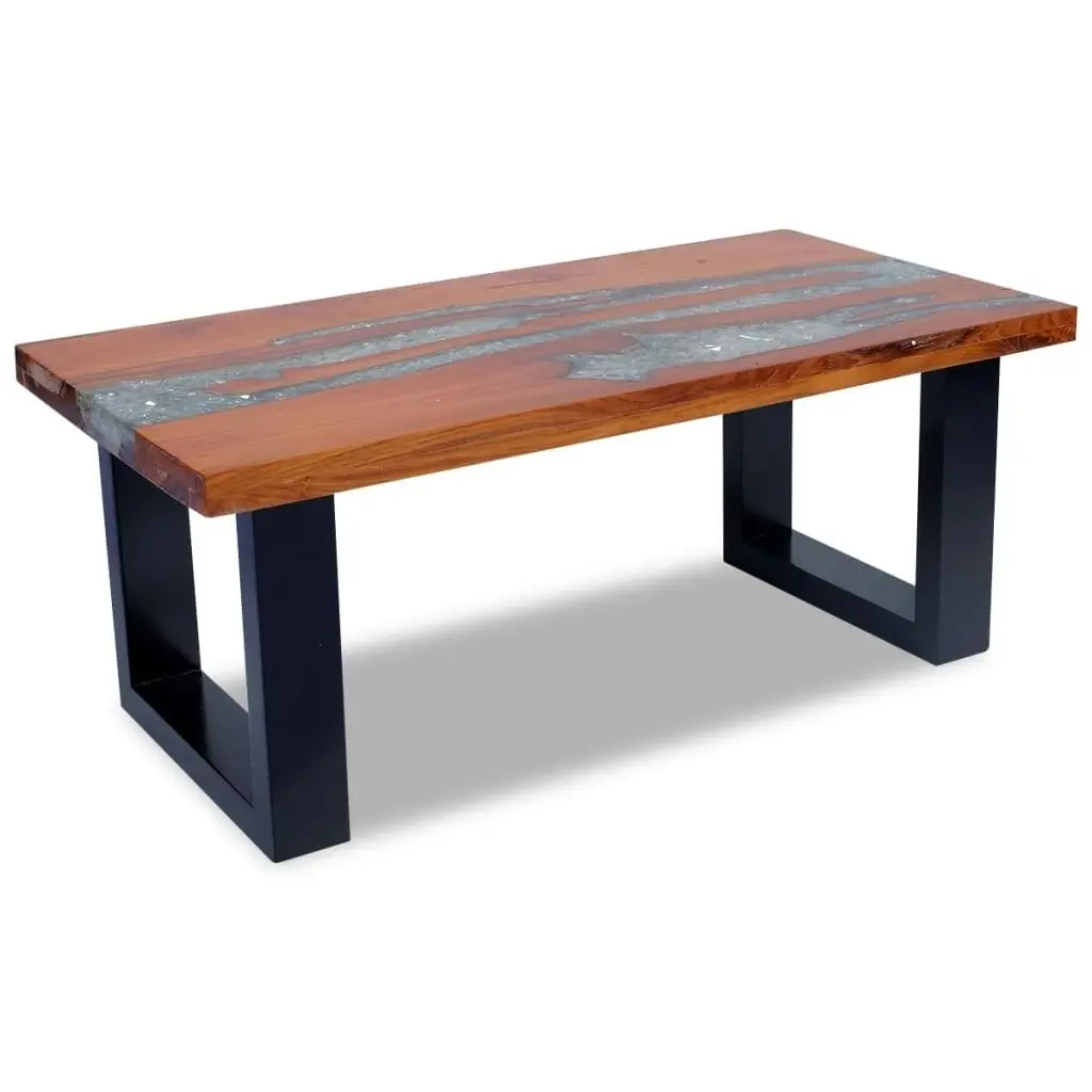 Coffee Table Teak Resin 100x50 cm 243467