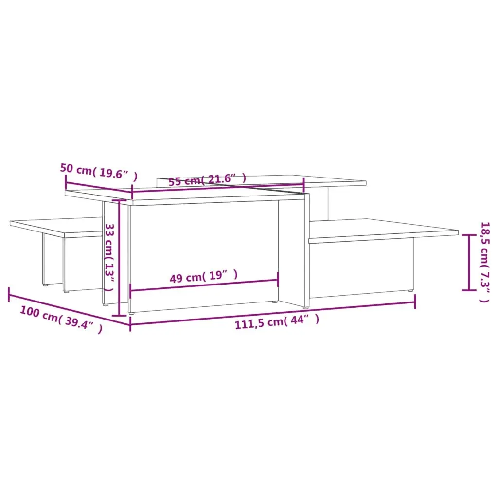 Coffee Tables 2 pcs Sonoma Oak Engineered Wood 3216152